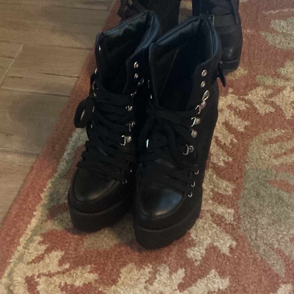 Source Unknown Black Women's Platform Ankle Boots